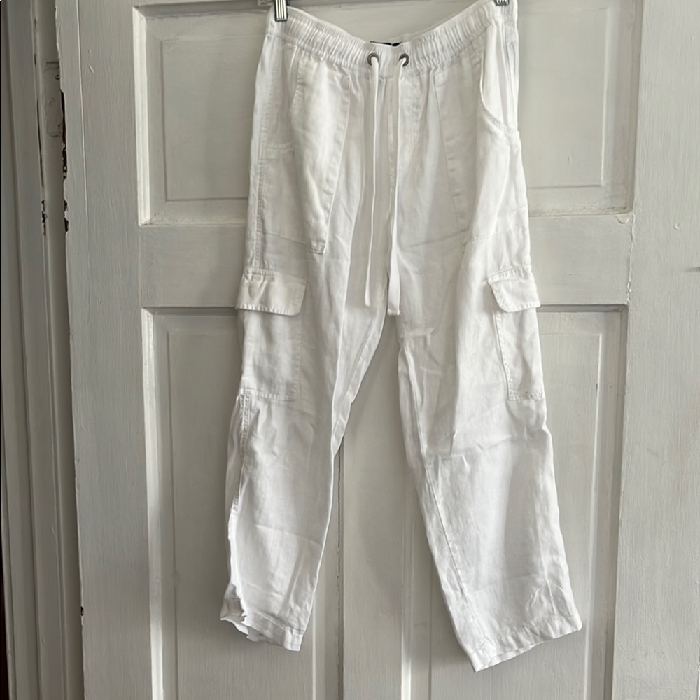 White Cargo Drawstring Men’s Pants